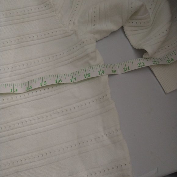 Cable & Gauge Lightweight Off-White 3/4 Sleeve Cardigan LG - Picture 4 of 4